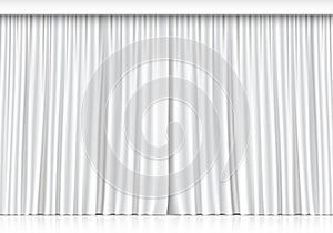 Vector White Curtains Isolated on White Background