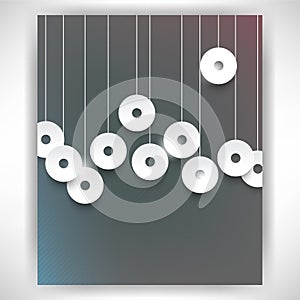 Vector white discs concept background