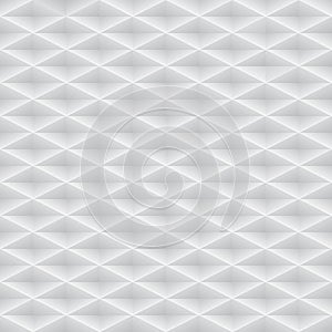 Vector white embossed pattern plastic grid seamless background. Diamond shape cell endless texture. Web page fill light geometric