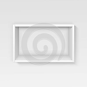 Vector White Empty Shelf Shelves Isolated on Wall Background