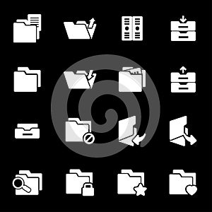 Vector white folder icons set