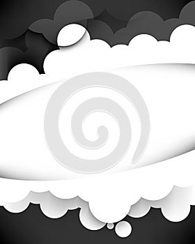 Vector white frame clouds elements background