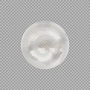 Vector White Glass Bowl, 3D Sphere, Glossy Ball Isolated on Light