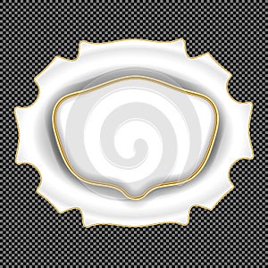 Vector White and Gold Baroque Cartouche