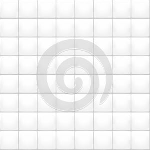 Vector white and gray ceramic tile pattern. Kitchen and bathroom wall texture. Abstract seamless geometric shapes structure. Mesh