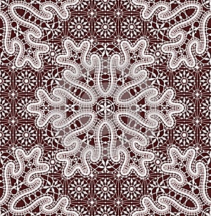 Vector Lace Snowflakes  Seamless Pattern. Romantic Background.