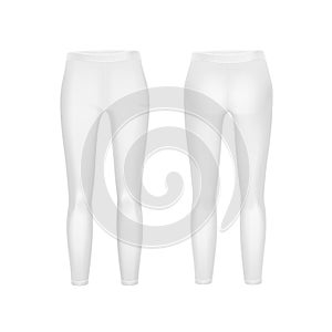 Vector White Leggings Pants Isolated on Background