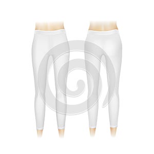 Vector White Leggings Pants Isolated photo