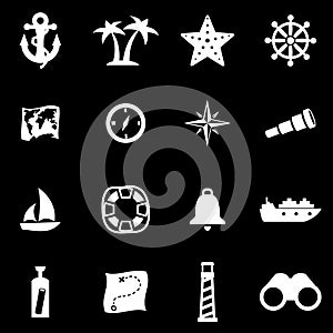 Vector white nautical icon set