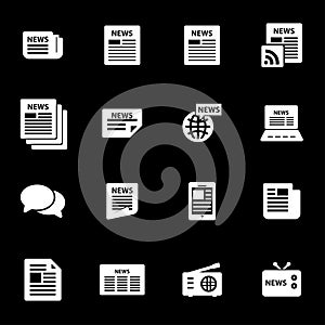 Vector white news icons set