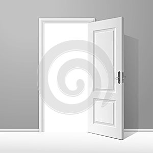 Vector White Open Door with Frame