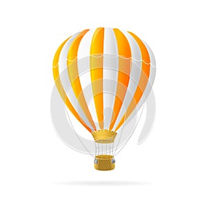 Vector white and orange hot air ballon isolated