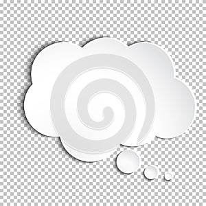 Vector white paper thought bubble
