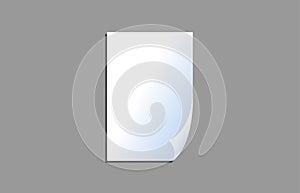 Vector White sheet of paper. Realistic empty paper note template of A4 format with shadows isolated on white background