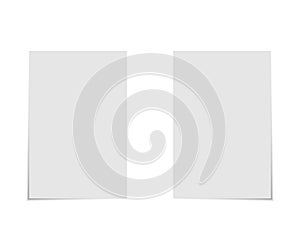 Vector White sheet of paper. Realistic paper note template of A4 format with soft shadows isolated on white background