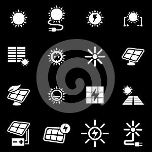 Vector white solar energy icon set