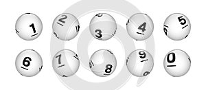 Vector White Sphere Lottery Bingo Balls