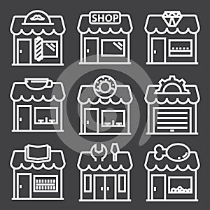 Vector white store icons
