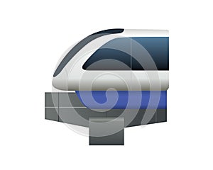 White train Monorails on single track icon