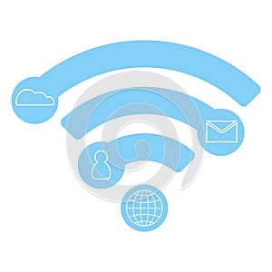 Vector wi-fi flat icon, infographic concept, blue design