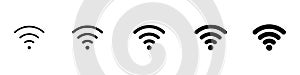 Vector wi-fi signal black wireless icons set