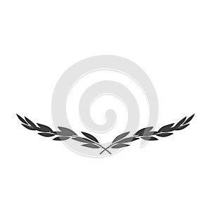 Vector wide laurel wreath icon isolated on white background