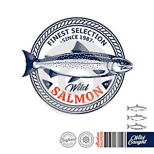 Vector wild salmon logo