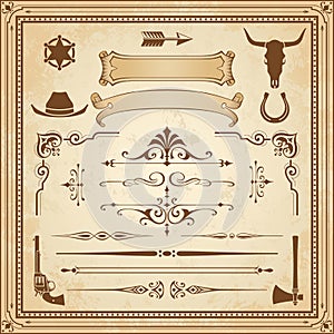 Vector Wild West Ornaments