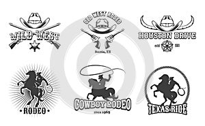 Vector Wild West and Rodeo labels