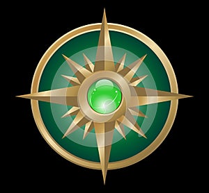 Vector wind rose (green gold)