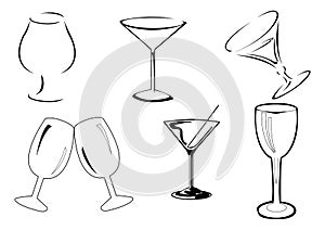 Vector wine glasses