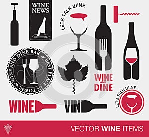 Vector wine items