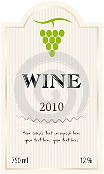 Vettore vino etichetta 