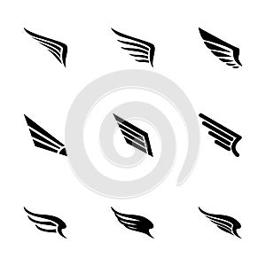 Vector wing icon set photo