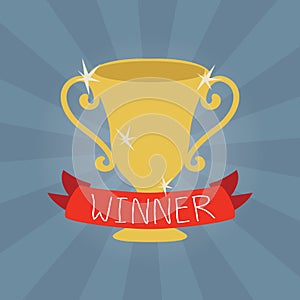 Vector winner cup flat icon