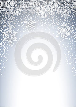 Vector Winter Background. A cold Christmas  with snowfall and ice crystals