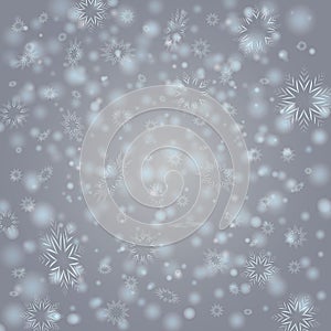 Vector Winter background with flay snowflakes. EPS