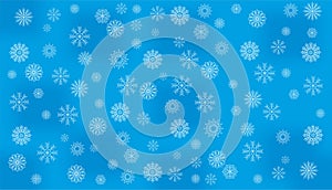 Vector winter blue background with snowflakes