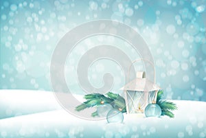 Vector Winter Christmas Scene Background