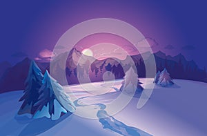 Vector winter landscape