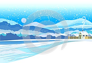 Vector of winter landscape.