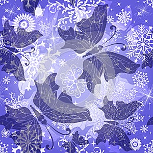 Vector winter seamless pattern