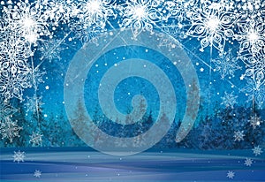 Vector winter wonderland background.