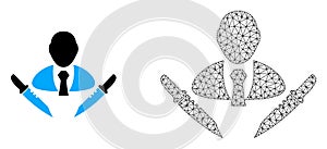 Vector Wire Frame Mesh Butchery Boss and Flat Icon