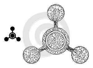 Net Mesh Methane Molecule Icon