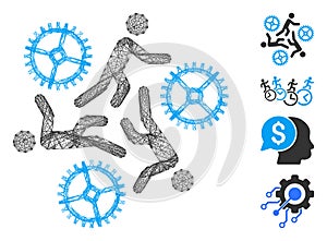 Network Running Persons for Gears Vector Mesh