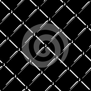 Vector wire mesh seamless pattern. Gray wire mesh isolated on black background.