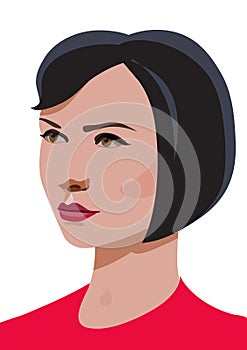 Vector woman elegant portrait