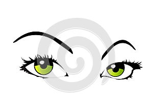 Vector woman eyes isolated