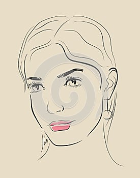 Vector woman face